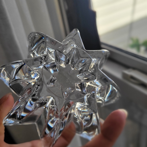 Crystal D'Arques Paris France 24% Lead Crystal Candle Holder 8 Point star Genuin - Picture 3 of 10
